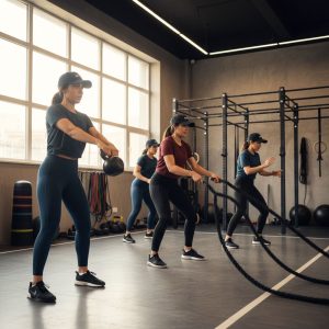 بانوان در حال تمرین فانکشنال در تهران سعادت آباد